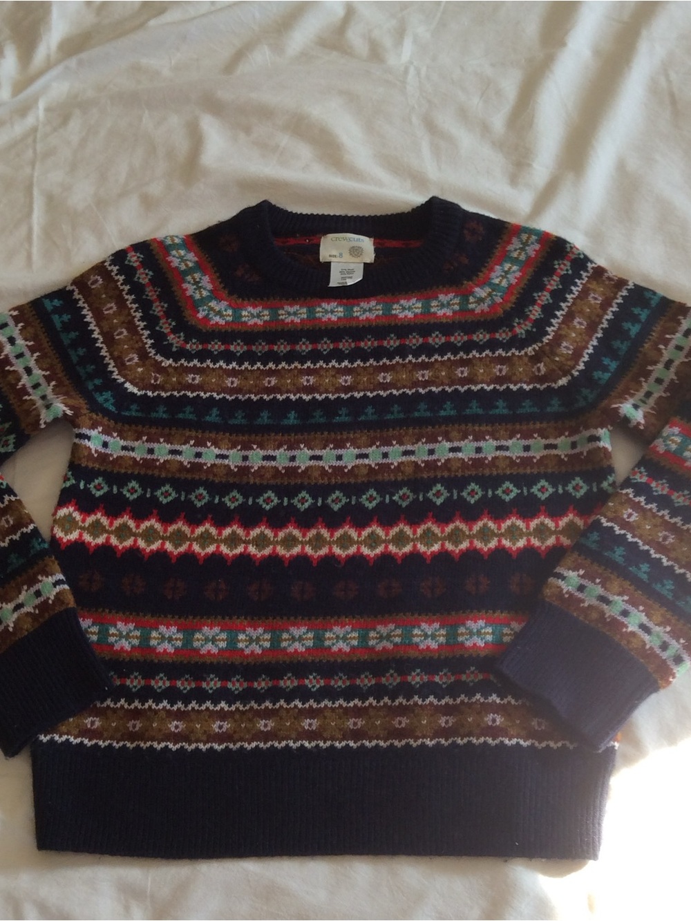 Crewcuts Boys Navy Multicolor Fair Isle Sweater -Size 8 - NWOT - Picture 5 of 5